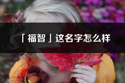 「福智」這名字怎么樣_福智的名字解釋