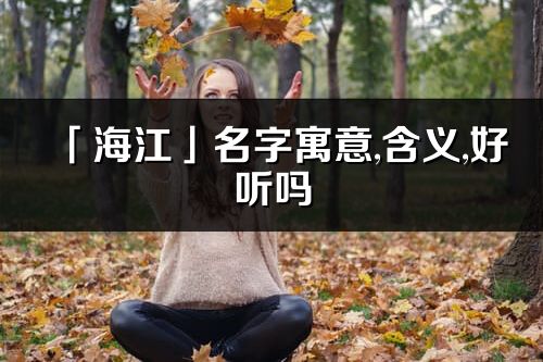 「海江」名字寓意,含義,好聽嗎_海江名字分析打分