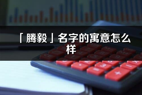 「騰毅」名字的寓意怎么樣_騰毅的出處
