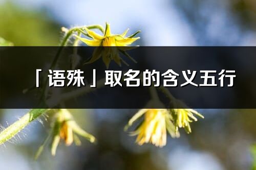 「語殊」取名的含義五行_語殊名字寓意解釋