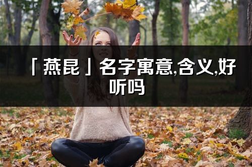 「燕昆」名字寓意,含義,好聽嗎_燕昆名字分析打分