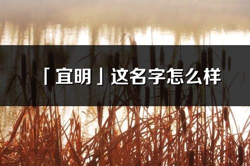 「宜明」這名字怎么樣_宜明的名字解釋